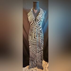 S-Twelve Black and White Strapless Dress
